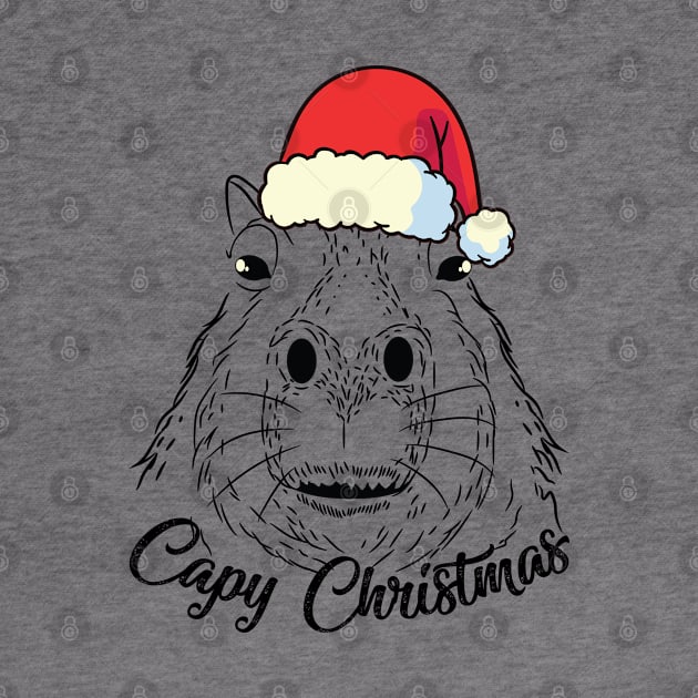 Capy or Huppy Christmas Capybara Holidays Santa Design by alltheprints